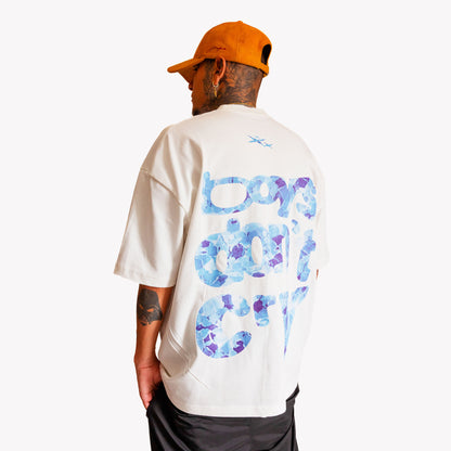 Sassy Classy DR01 pearl heavyweight oversized tee "boys don't cry"