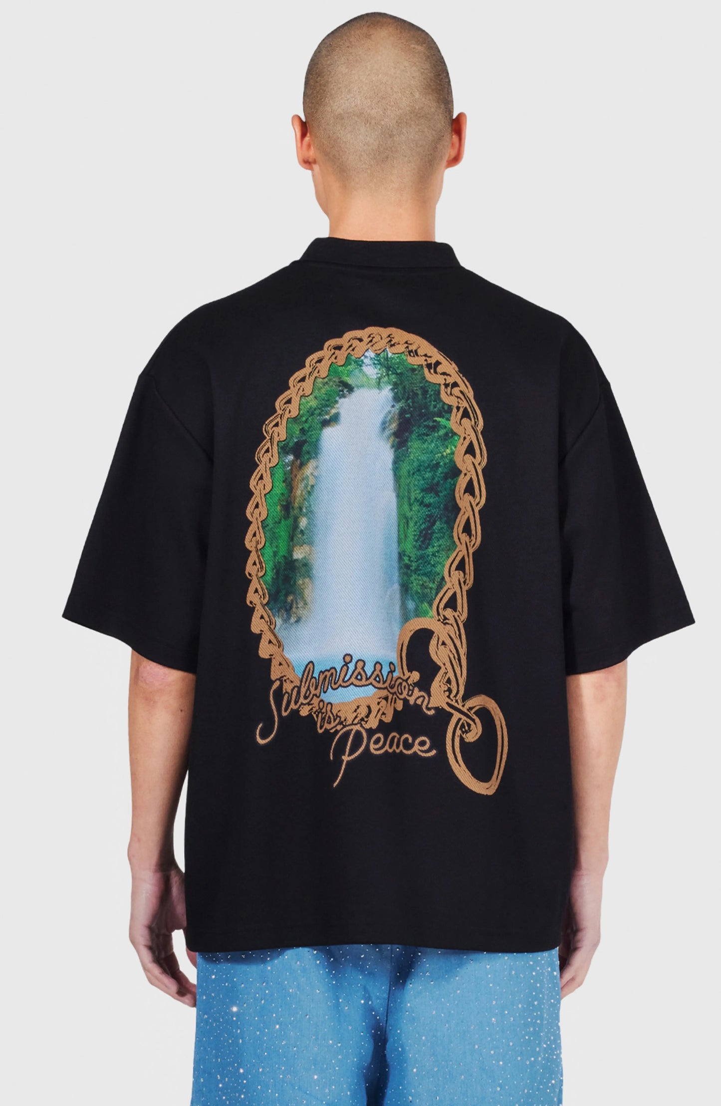 PLEASURES Boxy Submission Graphic Polo