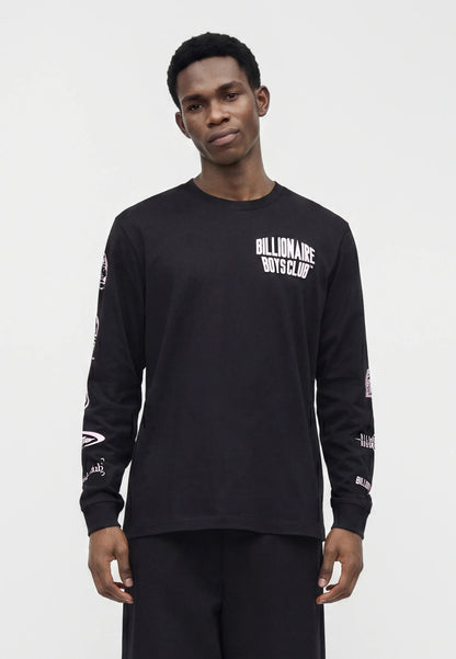 Billionaire Boys Club  multi logo ls t-shirt