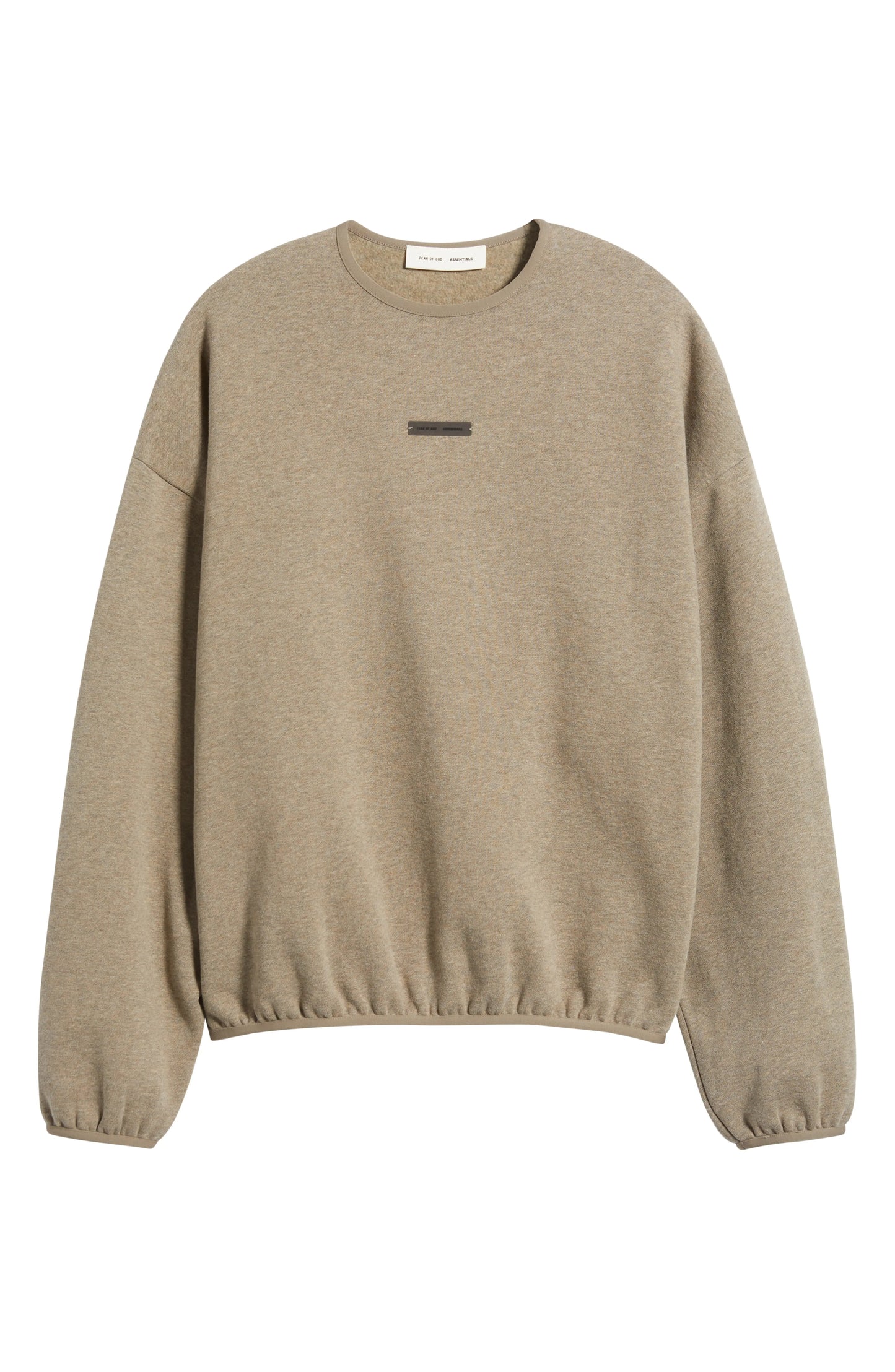 Fear of God Essentials Fleece Crewneck in Beige Founded