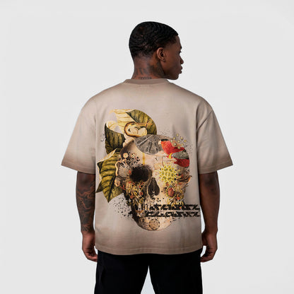 SASSY CLASSY "Everything Dies" Heavyweight Relax tee beige/brown