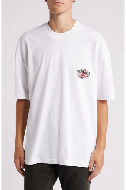 All Saints ROZA  Print T-shirt  chalk white