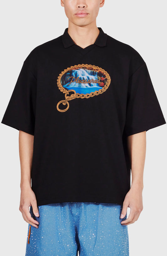 PLEASURES Boxy Submission Graphic Polo
