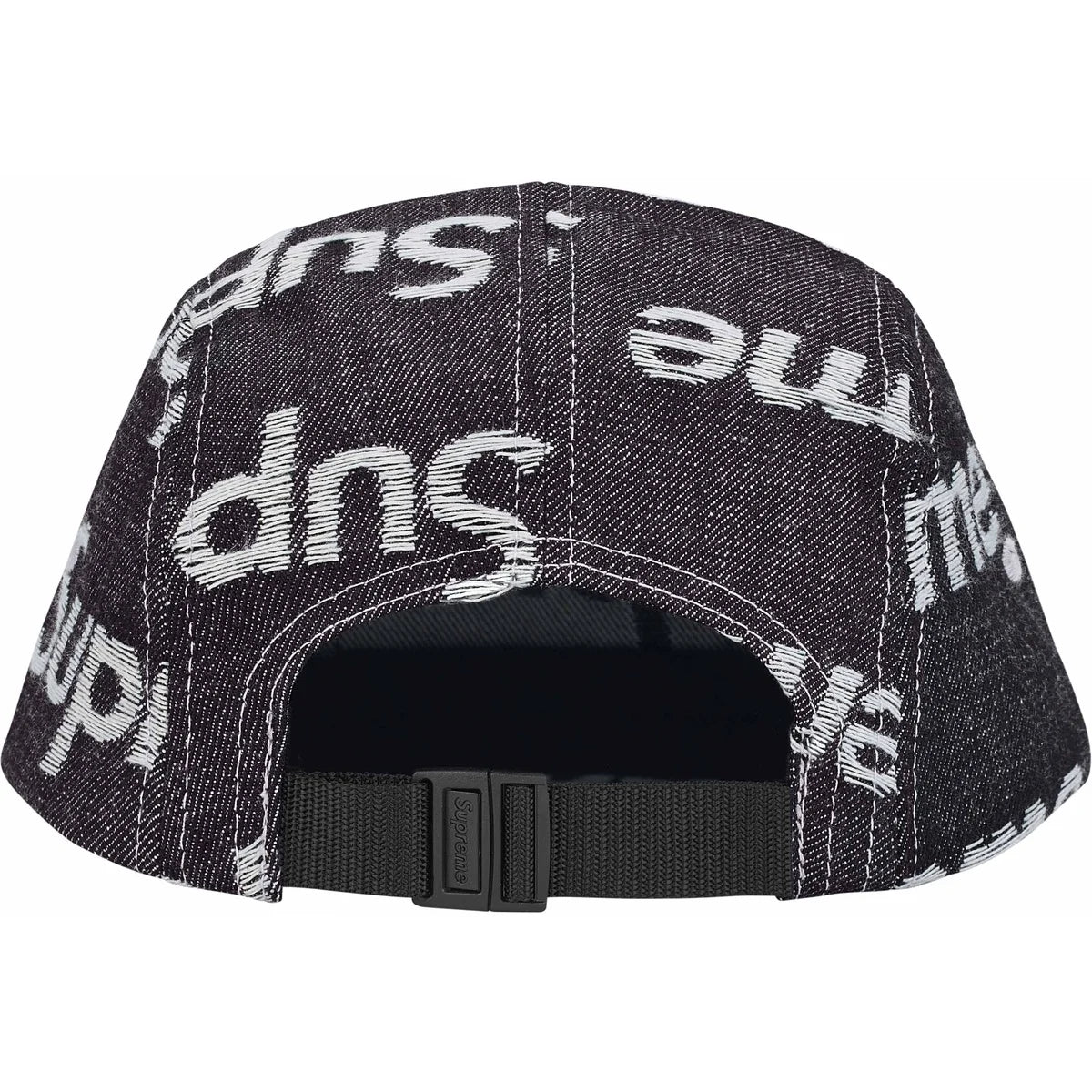 SUPREME Jacquard Logos Denim Camp Cap Black