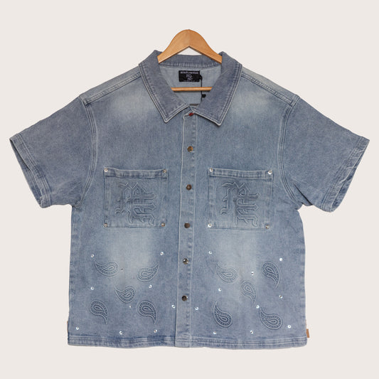 Mixed Emotion 'Paisley' Denim Blue Shirt