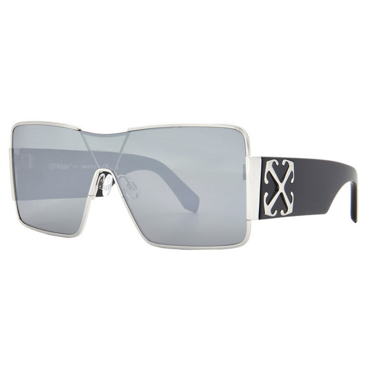 OFF-WHITE ASPEN Silver Mirror Shield  Sunglasses