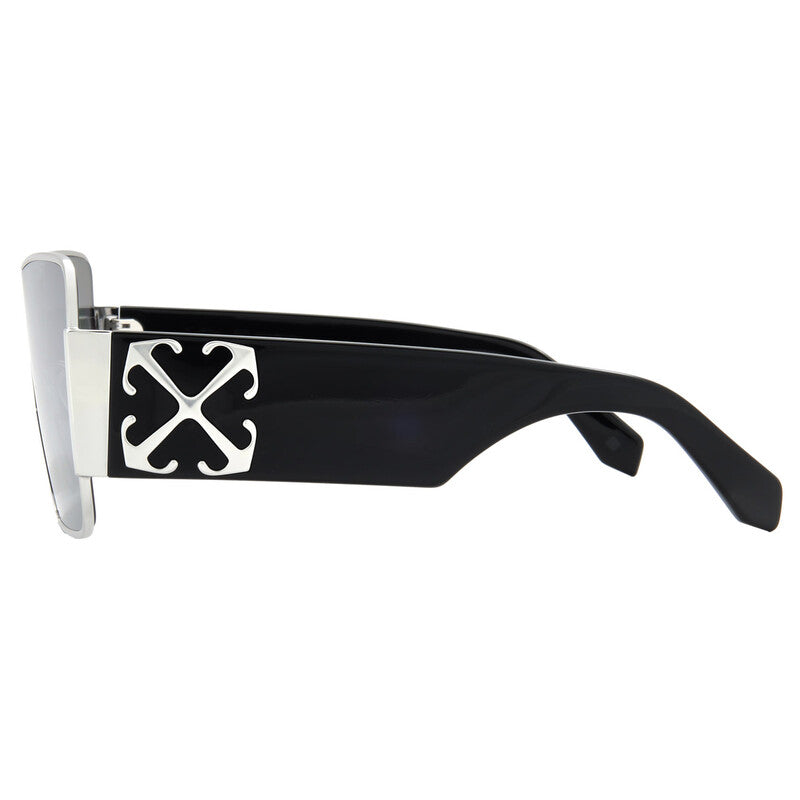 OFF-WHITE ASPEN Silver Mirror Shield  Sunglasses