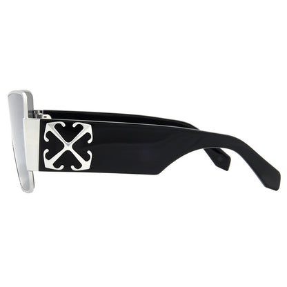 OFF-WHITE ASPEN Silver Mirror Shield  Sunglasses