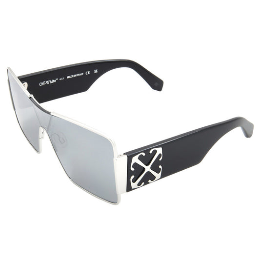 OFF-WHITE ASPEN Silver Mirror Shield  Sunglasses