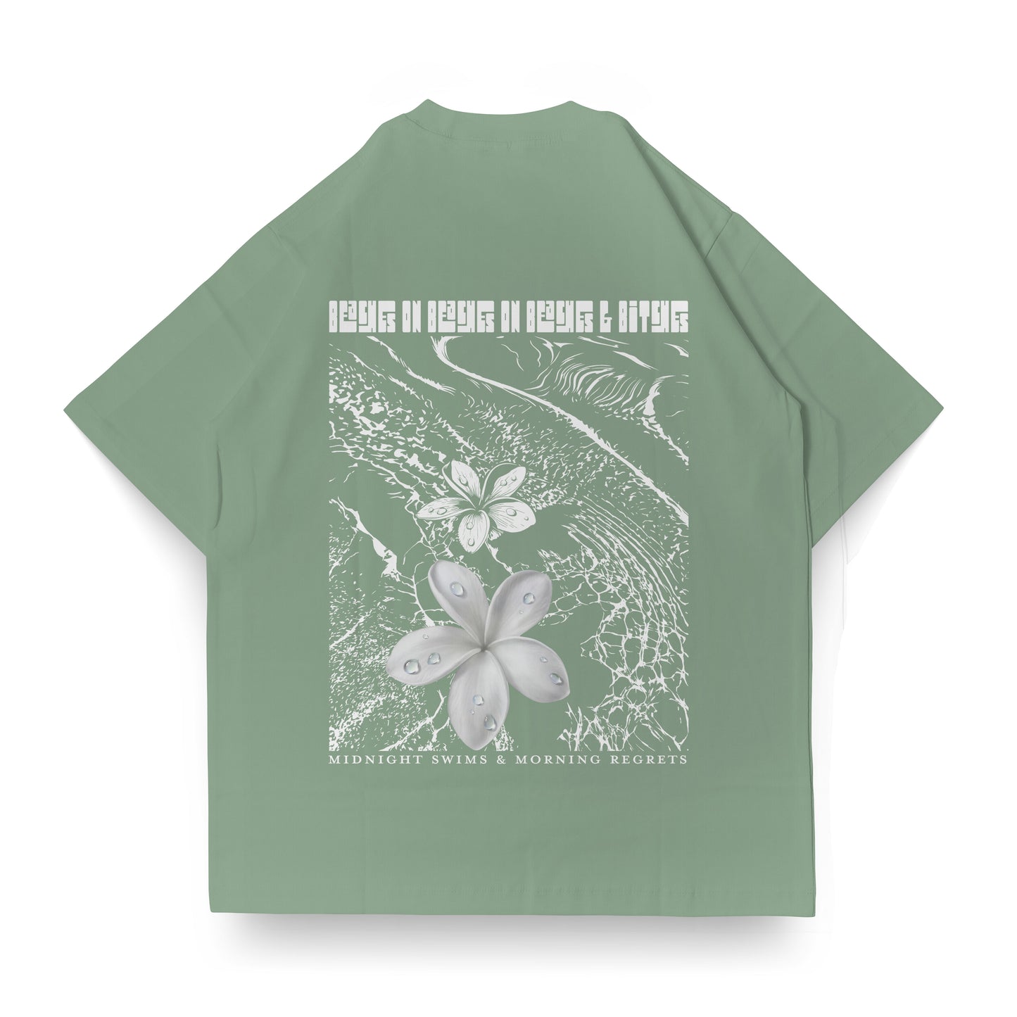 SASSY CLASSY "Beach on Beach on Beach & Bitches" Heavyweight Oversize tee apple green