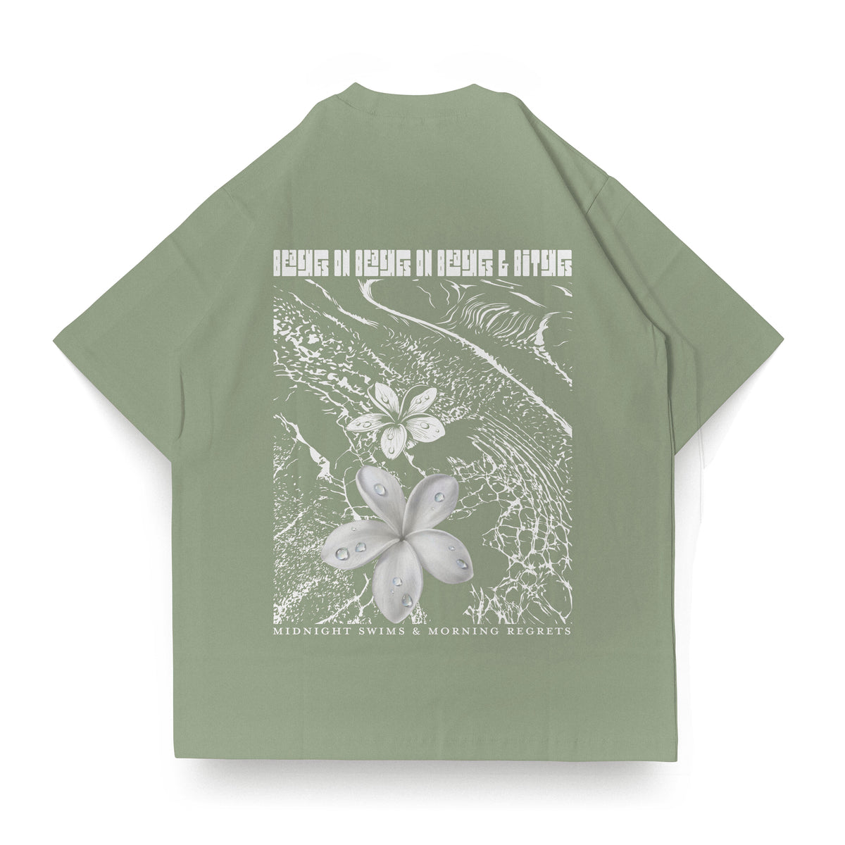 SASSY CLASSY "Beach on Beach on Beach & Bitches" Heavyweight Oversize tee apple green