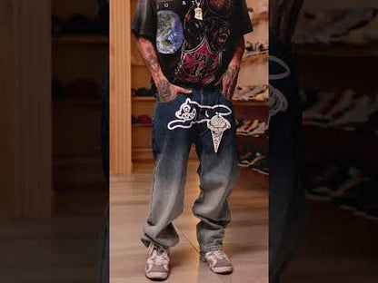 ICECREAM Fade Out Running Dog Double Scoop Pants in Denim