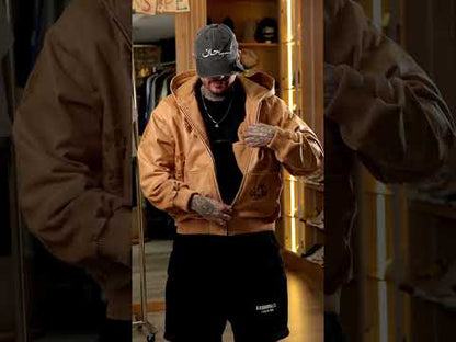 Denim tears Leather Cotton Wreath Hoodie Brown