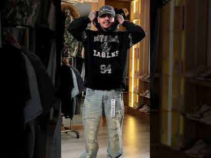Supreme Rhinestone Eagle Hooded Sweatshirt 'Black'