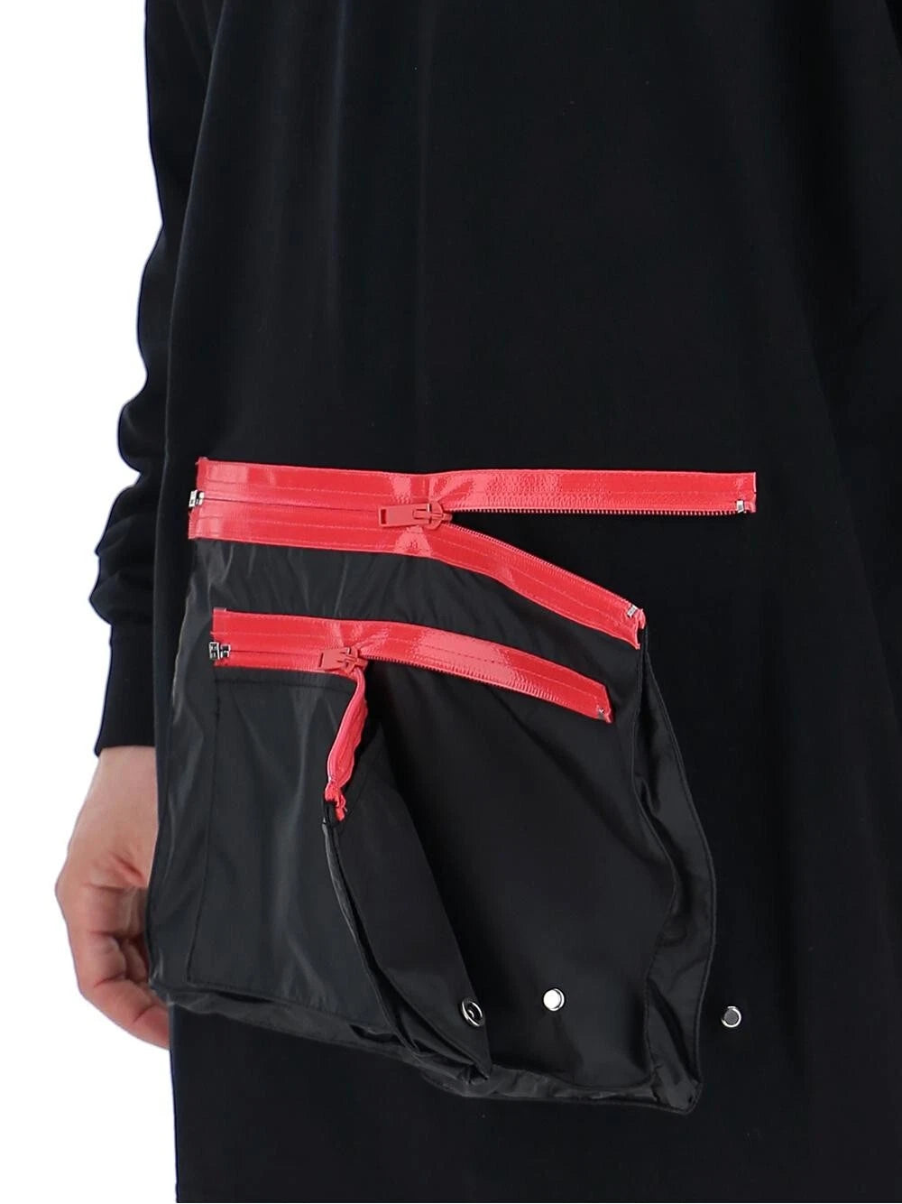 Marcelo Burlon Black Front Pocket Oversized Long Sleeve T-Shirt