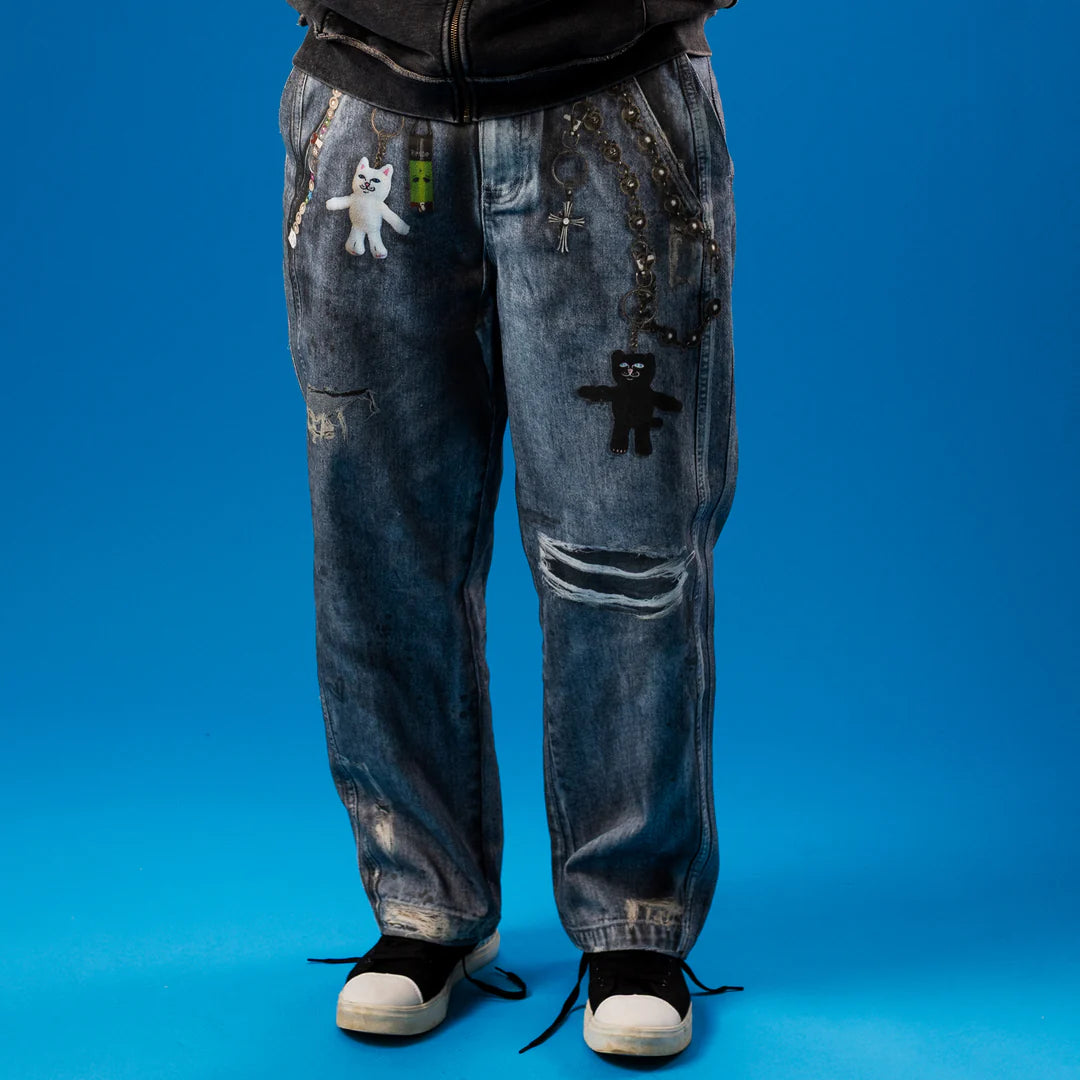 RIPNDIP Pants  Real Straight Leg Denim Pants (Light Wash)