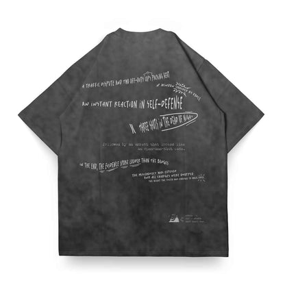SASSY CLASSY "Shakur Tupac" Focused Black Grey Oversize Tee