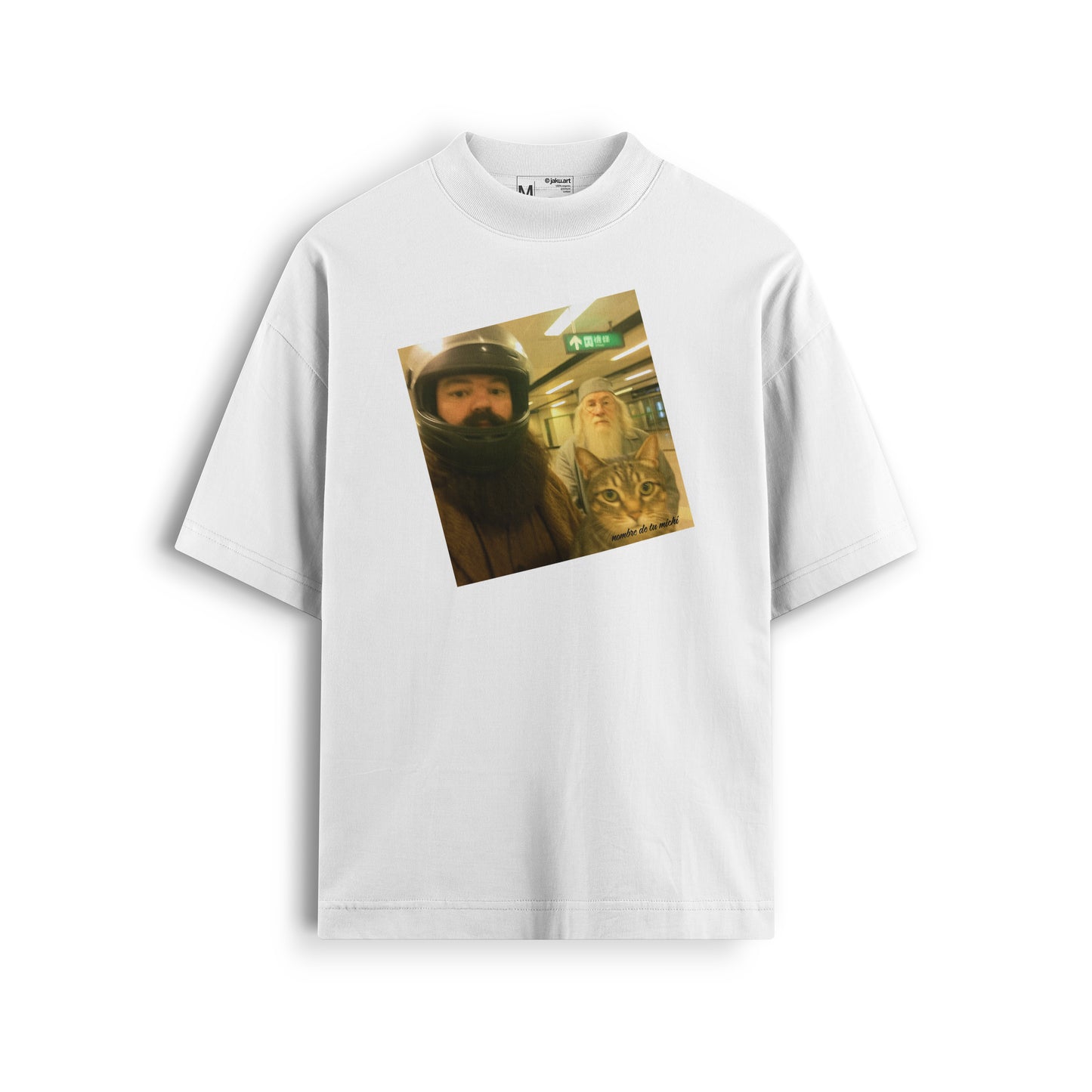 Polo Personalizado  "Dumbledore, Hagrid y Tu gato Selfie"