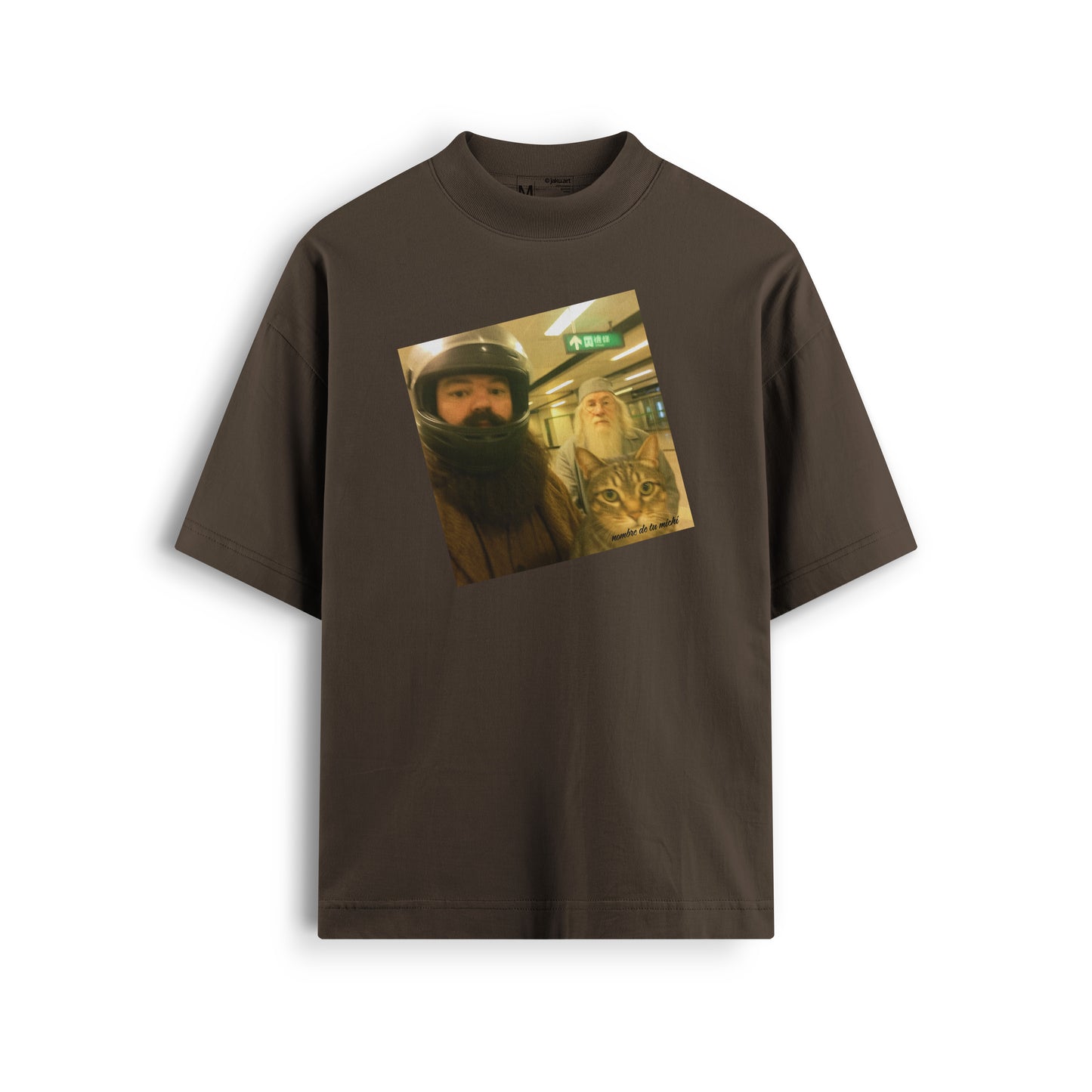 Polo Personalizado  "Dumbledore, Hagrid y Tu gato Selfie"